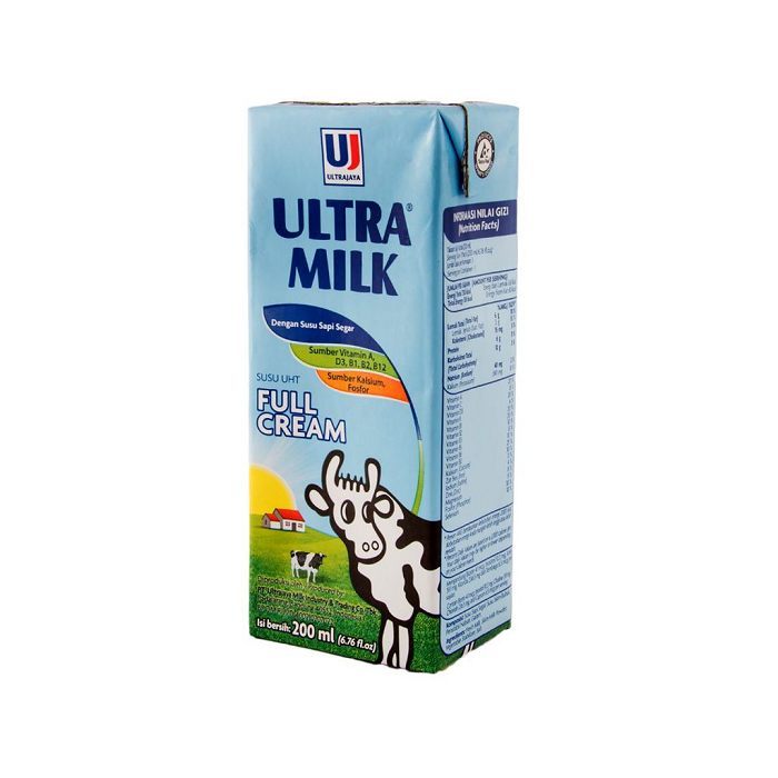 Ultra Milk Plain Susu UHT Full Cream 200ml